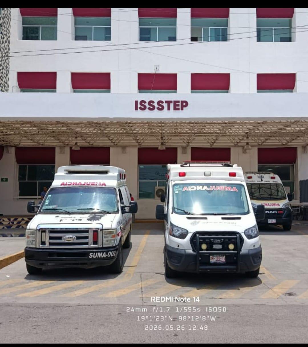 Apoyo a traslado al hospital del ISSSTEP, ciudad de Puebla